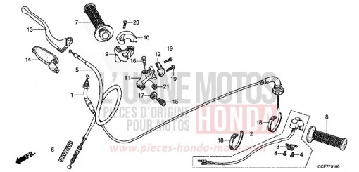 LEVIER DE GUIDON/COMMUTATEUR/CABLE CRF70FC de 2012